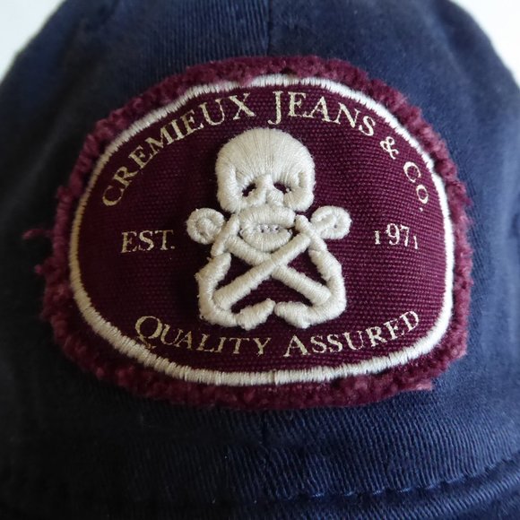 CREMIEUX JEANS BRAND SKULL & ANCHOR LOGO NAVY BASEBALL CAP HAT (PRE-OWNED) S/M - Picture 2 of 8
